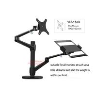 OL-3L aluminium wielofunkcyjne 10 "-17" ergonomia biurko podstawka do laptopa 32 "monitor uchwyt na biurko komputer pełnoekranowy z kolumną bar 6